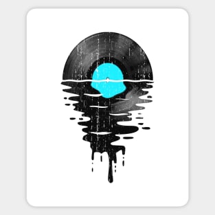 Cool Music Vinyl Record Retro Vintage Light Blue Sticker